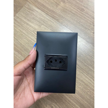 Cj Tomada 20a Horizontal 4x2 - Pial Plus + Preto 